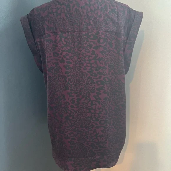 Trouve Dark Purple Animal Print Blouse - Picture 4 of 8